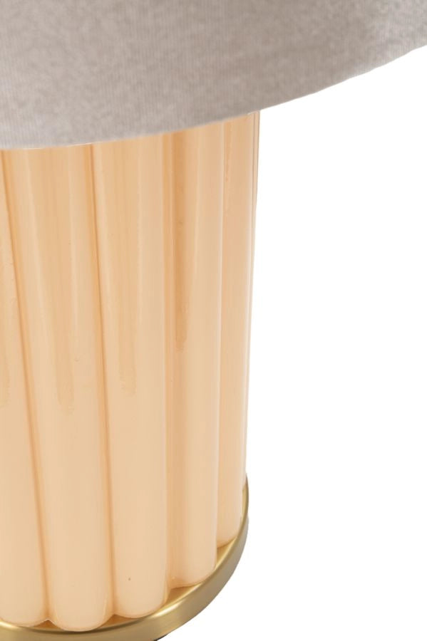 Lampada da Tavolo Perly Ø40,5x69,5 cm in Vetro e Ferro e Tessuto Perla e Oro