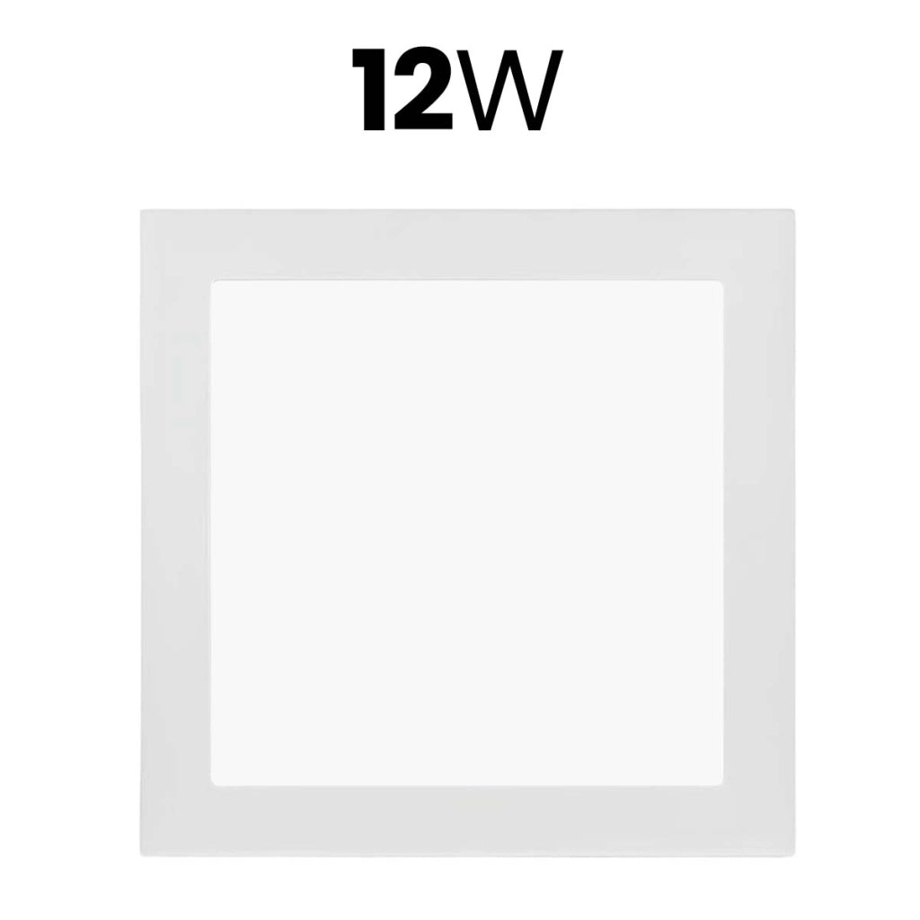 Pannello LED Quadrato 12W 16.7x16.7cm Incassato nel Soffitto Design Extra Piatto Bianco Avizar