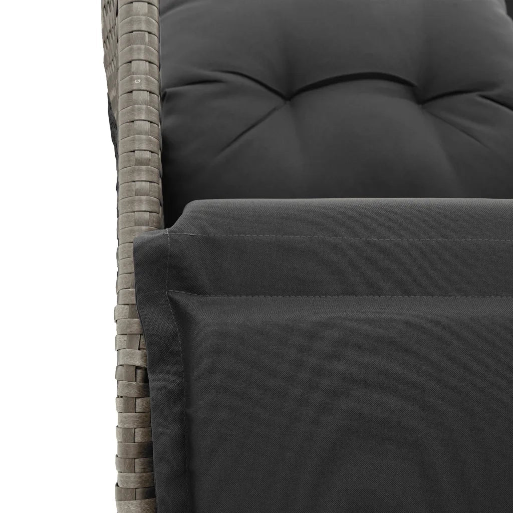 Set BistrÃ² da Giardino 5 pz con Cuscini in Polyrattan Grigio