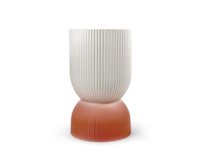 Lampada led lumia in vetro satinato colore bianco e arancione cm 11,5x18,5.