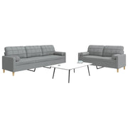 Set Divani 2 pz con Cuscini Decorativi Grigio Chiaro in Tessuto 3278335