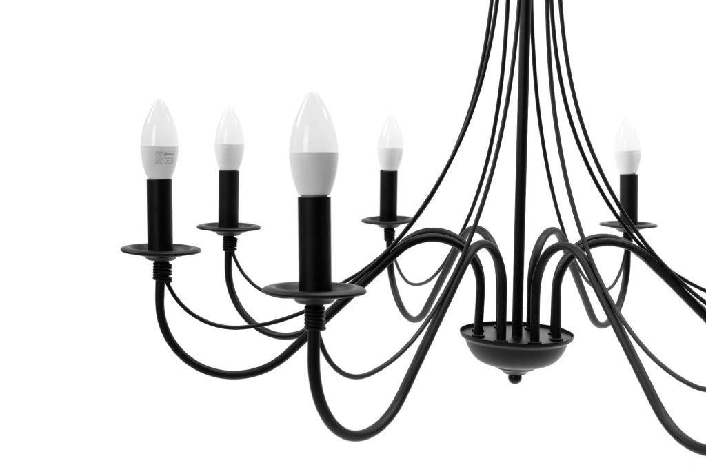 Lampada Da Soffitto Pensile Rustica APP648-8CP Nera