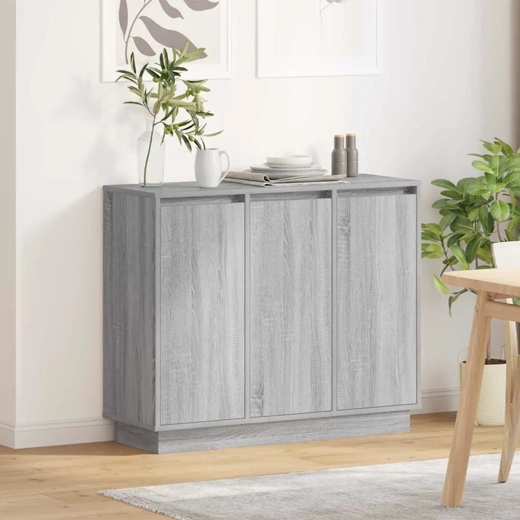Madia LED Grigio Sonoma 90 x 32 x 75 cm Legno ingegnerizzato 869679