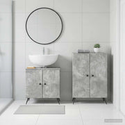Set di Armadi da Bagno da 2 Pezzi BREDA Grigio Cemento 3417642