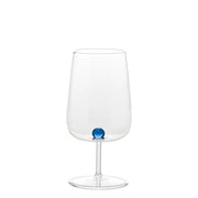 Bilia Set di 6 Calici in Vetro Borosilicato Artigianale con Sfera Colorata Blu Eleganti e Resistenti per Tavola di Design Raffinata ed Originale