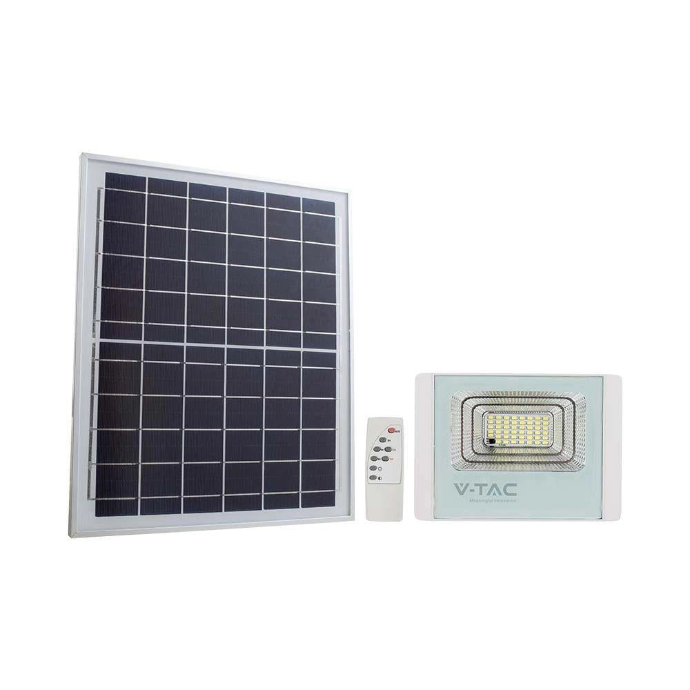 Faro LED solare V-TAC 12W 4000K 550lm IP65 telecomando