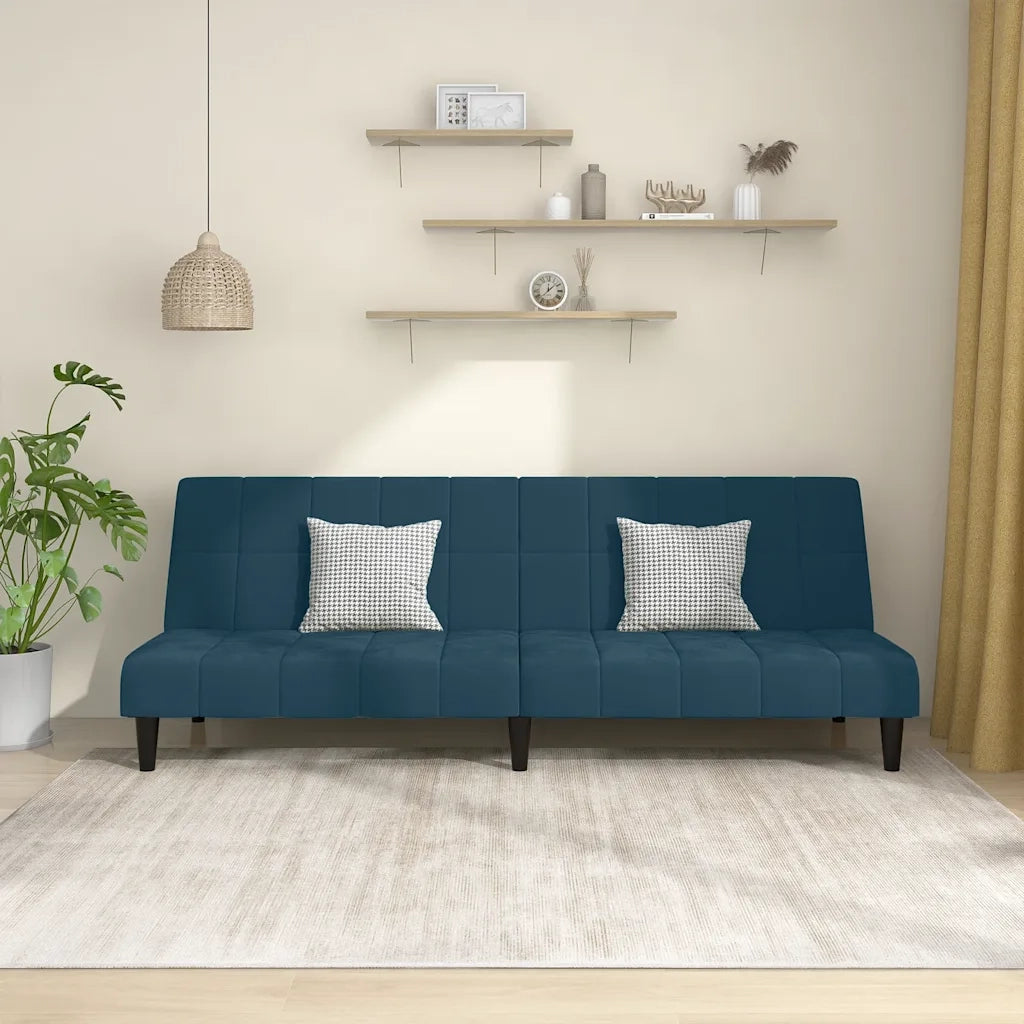 Divano Letto a 2 Posti Blu in Vellutocod mxl 111505