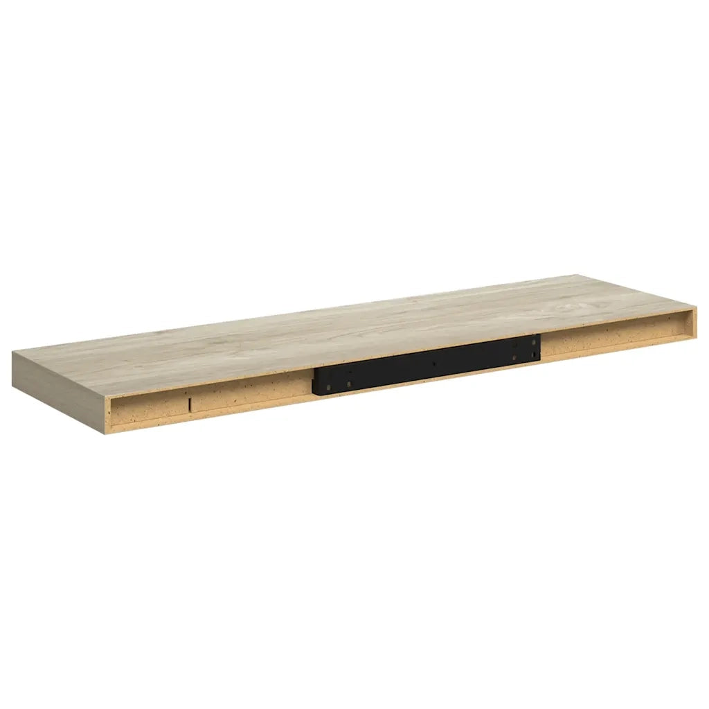Scaffali a Parete 2 pz Rovere 80x23,5x3,8 cm in MDF 323878
