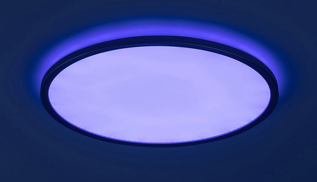 Plafoniera LED RGB 22W 41,5cm argento con telecomando