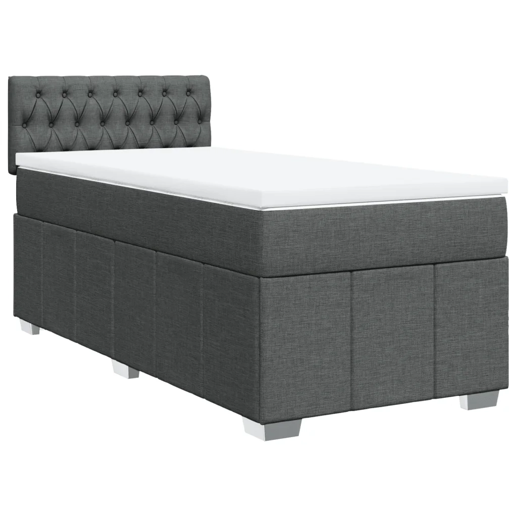Giroletto a Molle con Materasso Grigio Scuro 90x190 cm Tessuto 3289231