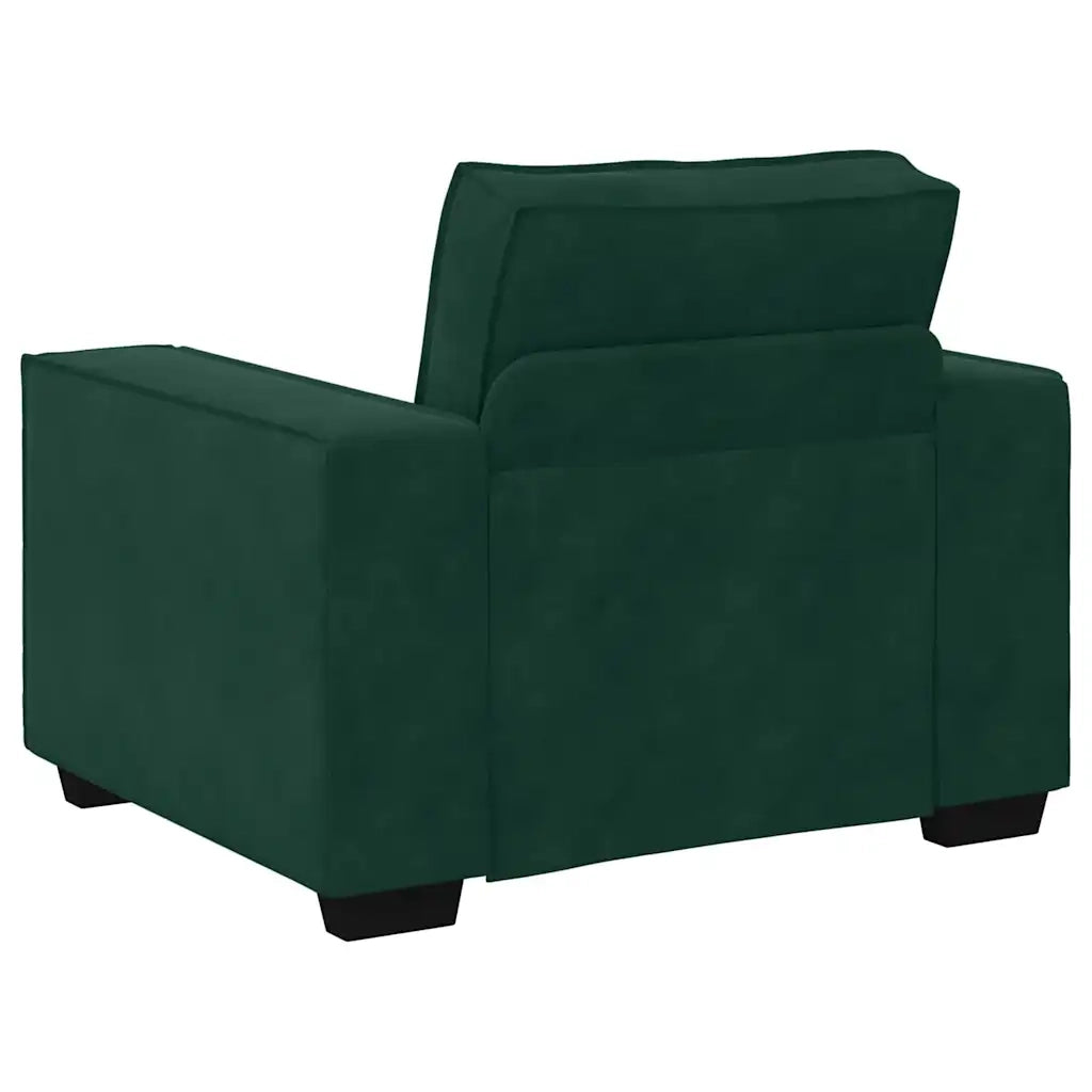 vidaXL Set di Divani 3 pz con Cuscini Verde scuro in Velluto