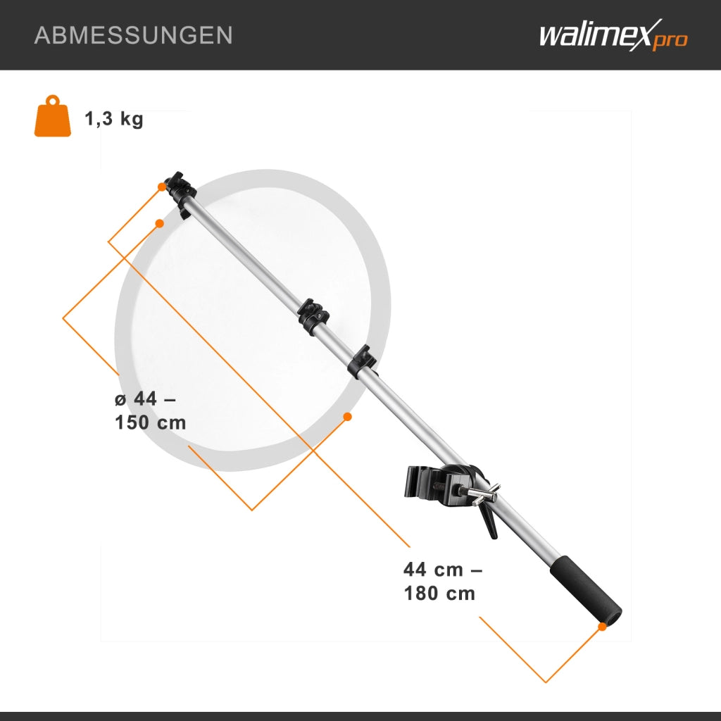 Supporto per riflettore con morsetto, 44-150cm