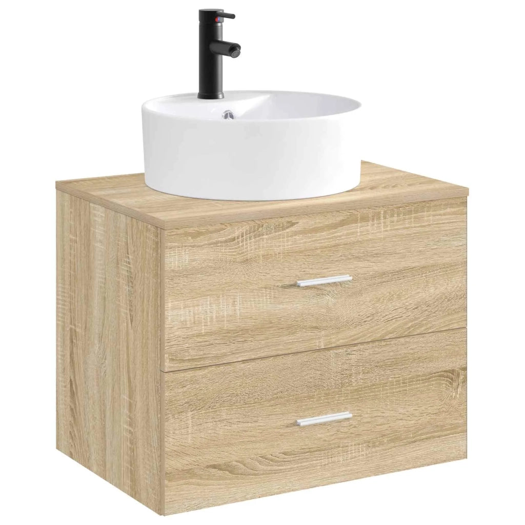 Lavabo con rubinetto e scarico Nero Opaco 40,5 x 40,5 x 15 cm 890233