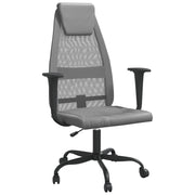 Sedia da Ufficio | Sedia da Gaming Altezza Regolabile Grigia in Rete e Similpelle
