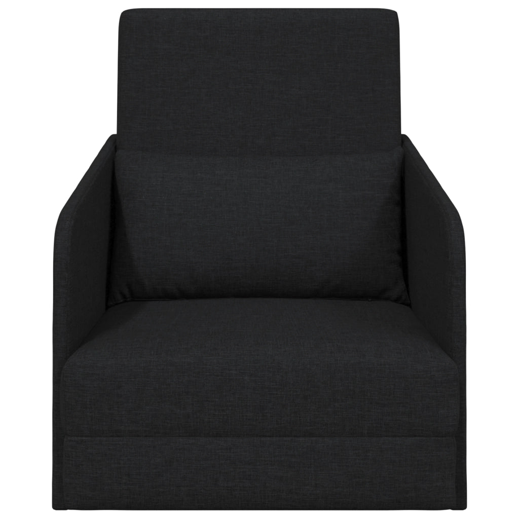 Divano Letto 2-in-1 Nero 65x80x83 cm Tessuto