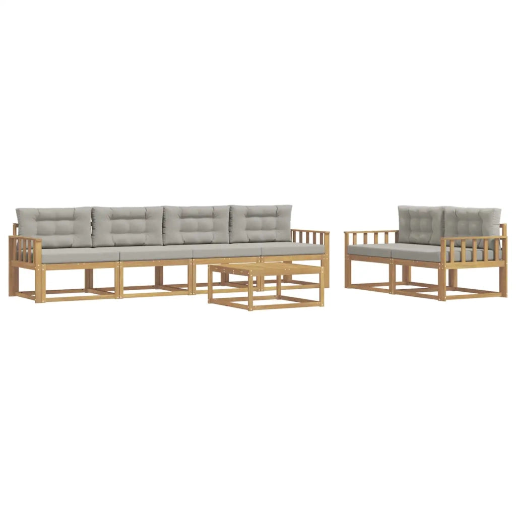Set di divani da esterno 6 pcs Bianco e Grigio Chiaro 3386090