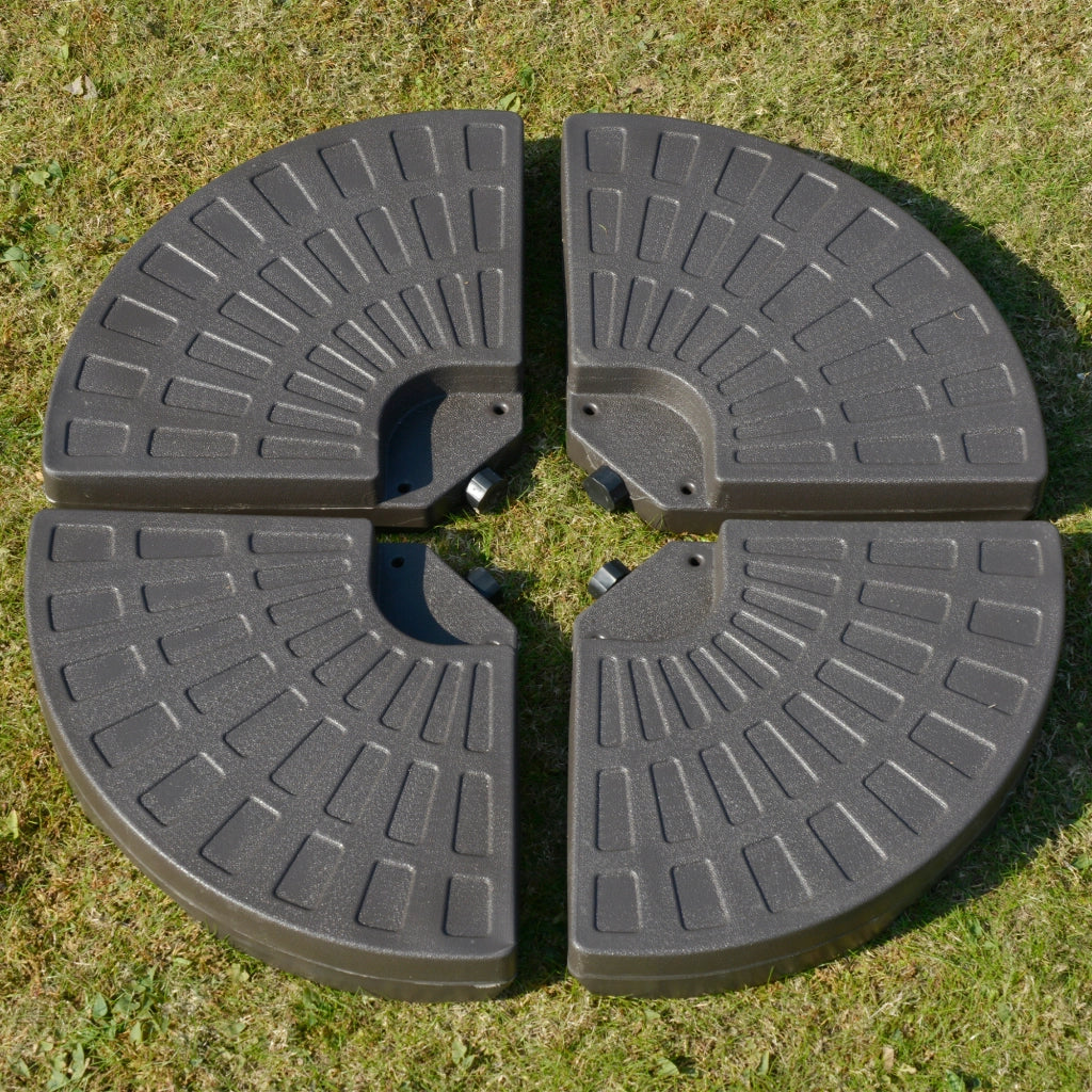 Base per ombrellone 4 pezzi ¨C zephmum ¨C riempibile con sabbia/acqua, HDPE, colore caff¨¨