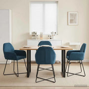 Sedie da pranzo 4 pcs Velluto (V) Blu 55 x 50 x 84 cm 3428380