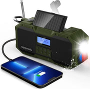 Radio portatile DAB+ FM con altoparlante Bluetooth impermeabile e pannellamento solare - batteria da 4000 mAh e torcia portatile