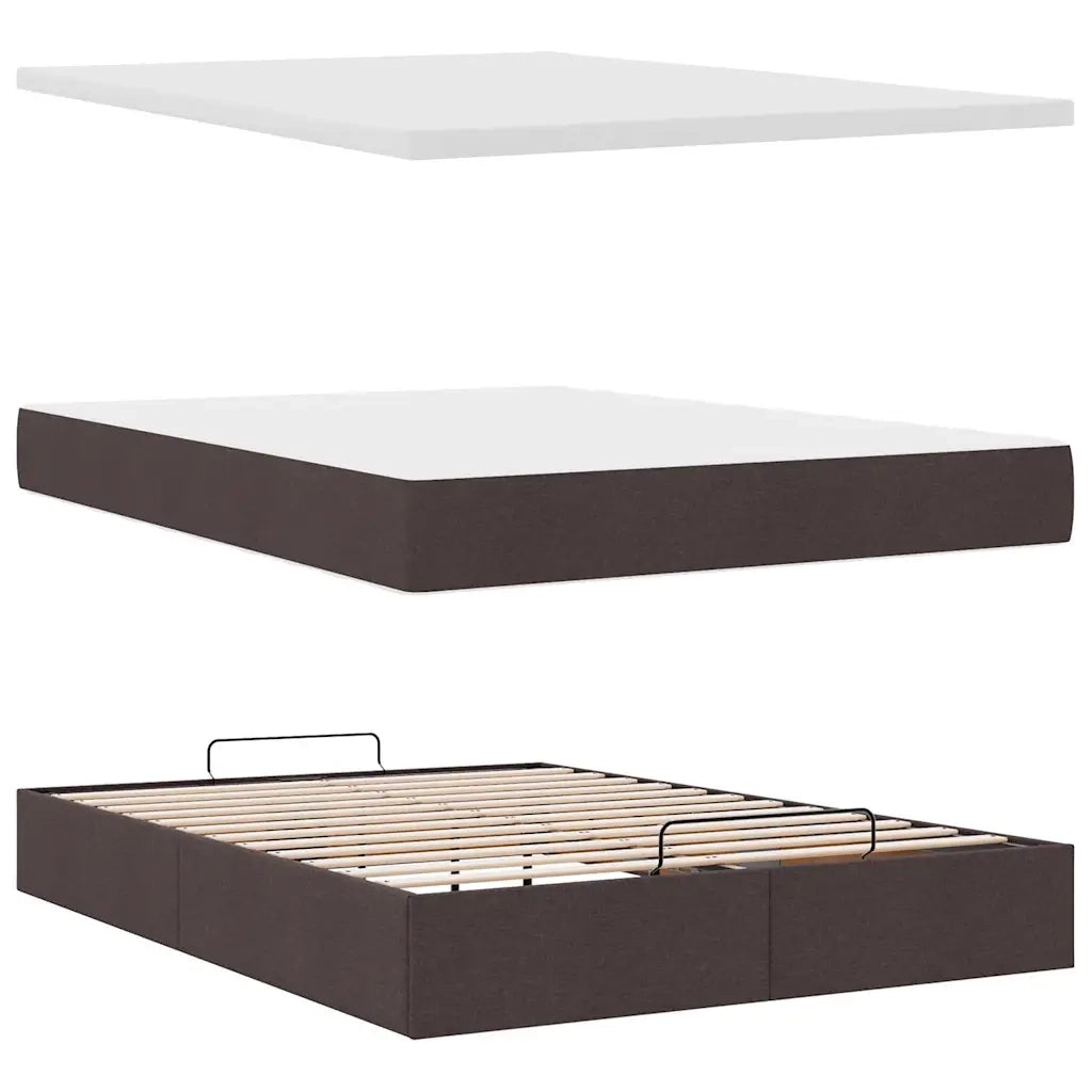 Struttura Letto Pouf con Materasso 140x200 cm in Tessuto 3312398