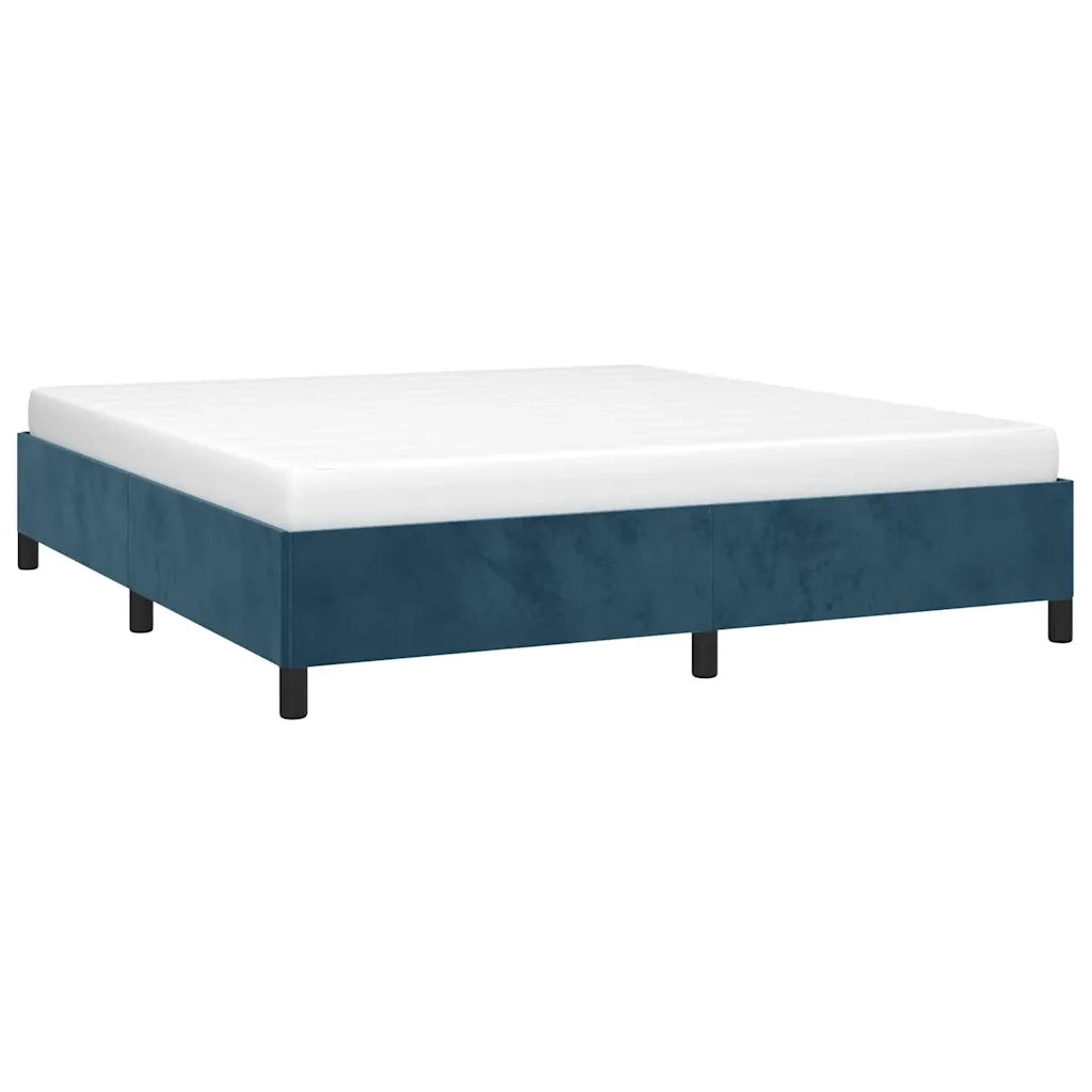 Giroletto senza Materasso Blu Scuro 160x200 cm in Velluto 347334