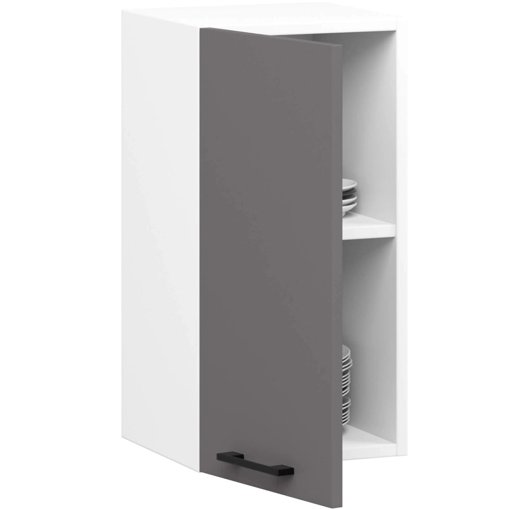 Mobile da cucina pensile sistema AKORD OLIWIA Bianco 30 cm 1 anta inserto frontale Grigio Grafite 30x30x72 cm