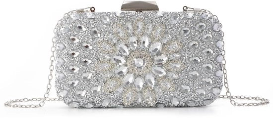 Borsa a Tracolla per Donna con Cristalli per Matrimonio e Festa