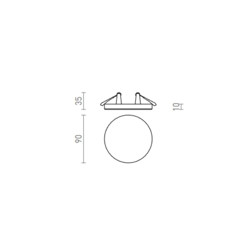 Lampada plafoniera BJORK R 9 da incasso nero  230V LED 6W  3000K