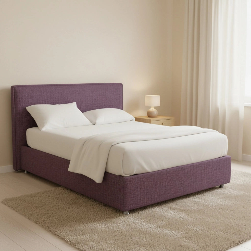 Lichfield, Letto Matrimoniale Sfoderabile Made in Italy, Viola Lilla