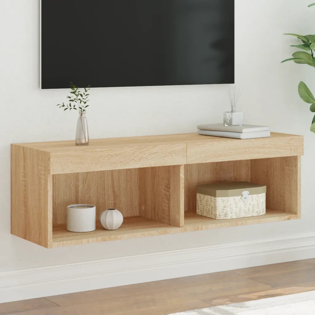 Mobile TV | Armadietto TV | Mobile Porta TV con Luci LED Rovere Sonoma 100x30x30 cm