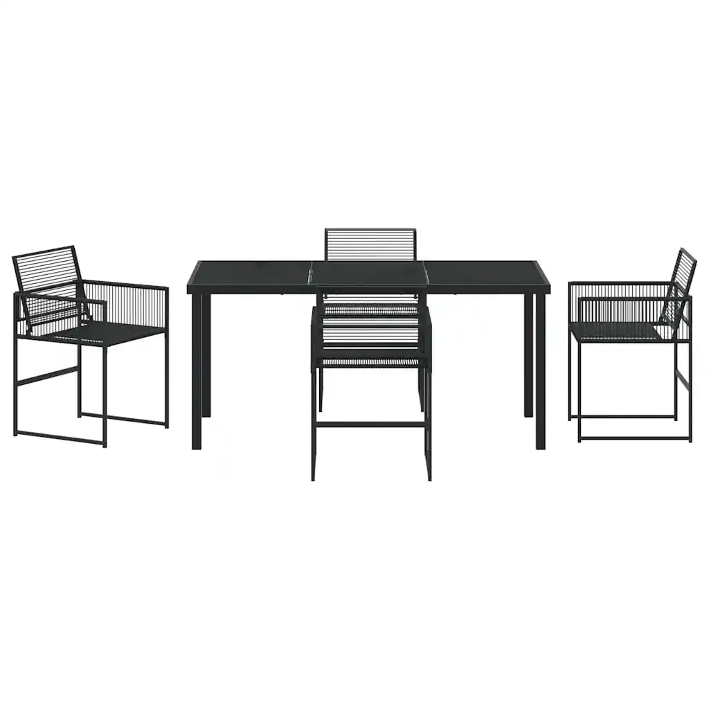 Set da Pranzo per Giardino 5 pcs Nero 3379328