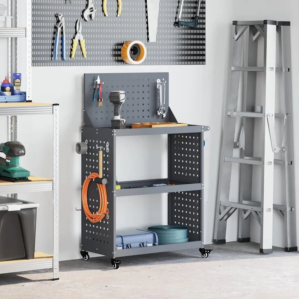 Carrello per Attrezzi con ruota Antracite 65 x 35 x 111 cm 874548