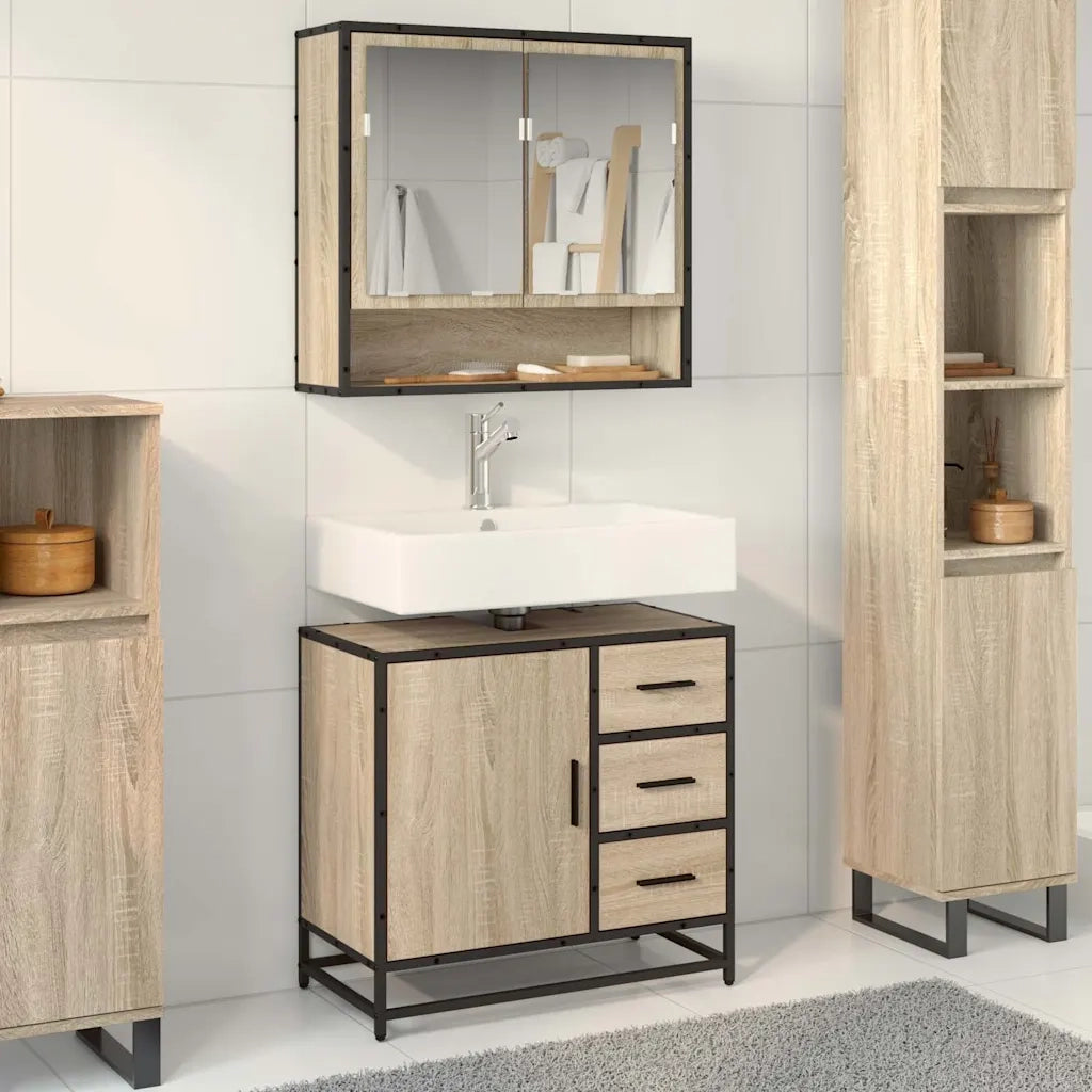 Mobile Lavabo | Armadio Lavabo da Bagno Rovere Sonoma 65x33x60 cm in Truciolato
