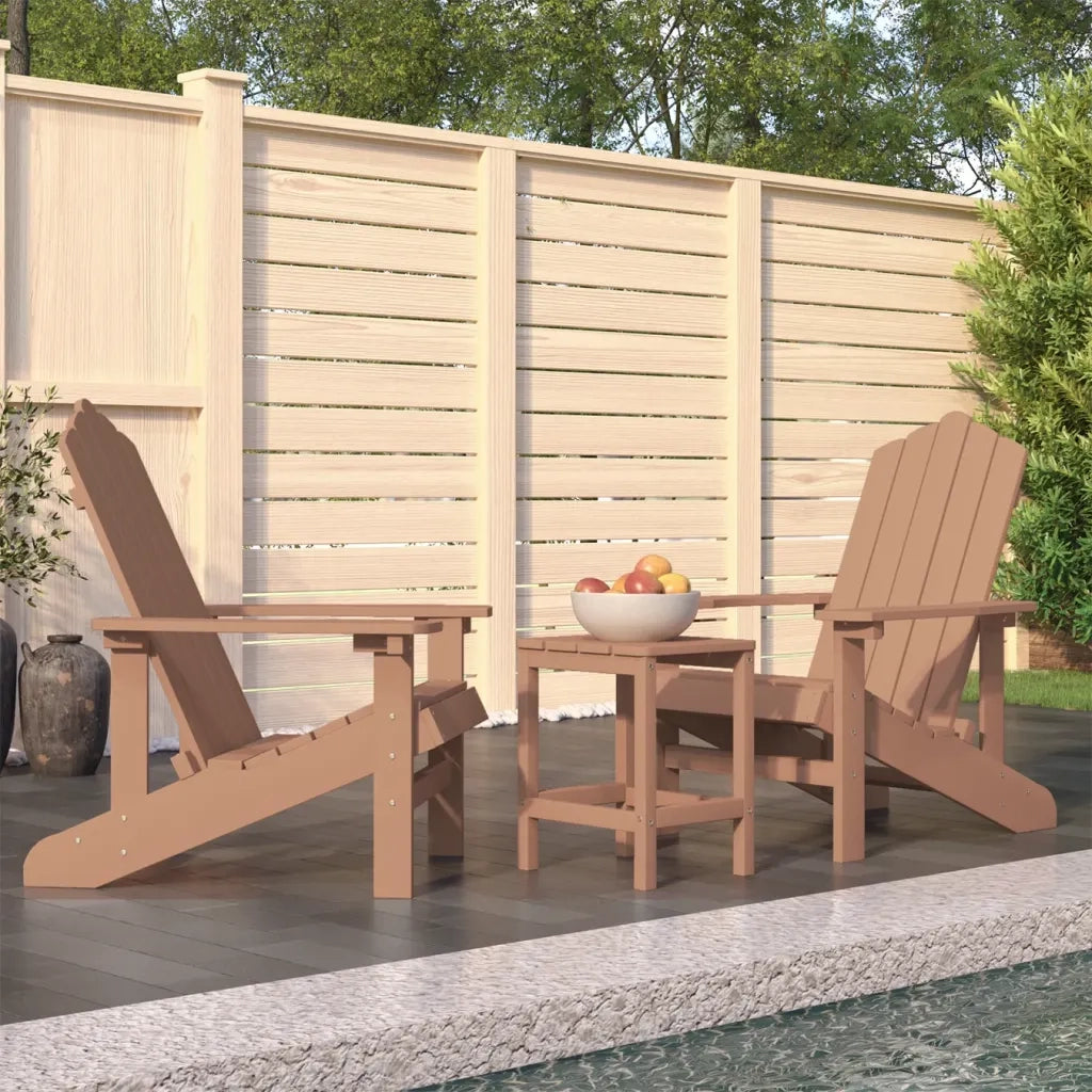 Sedie da Giardino | Sedie da Esterno con Tavolo Adirondack in HDPE Marrone