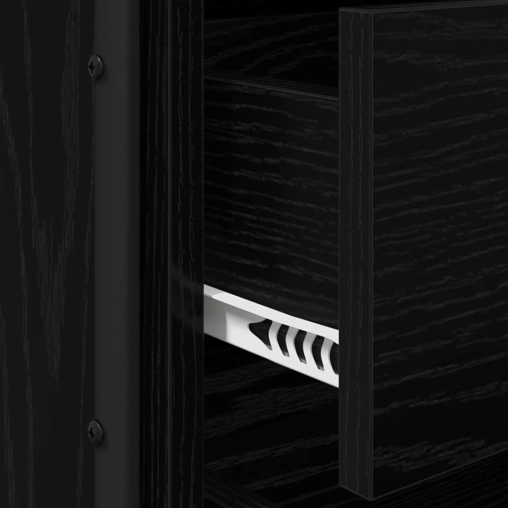 Armadio da Notte Rovere Nero Legno ingegnerizzato 8007623