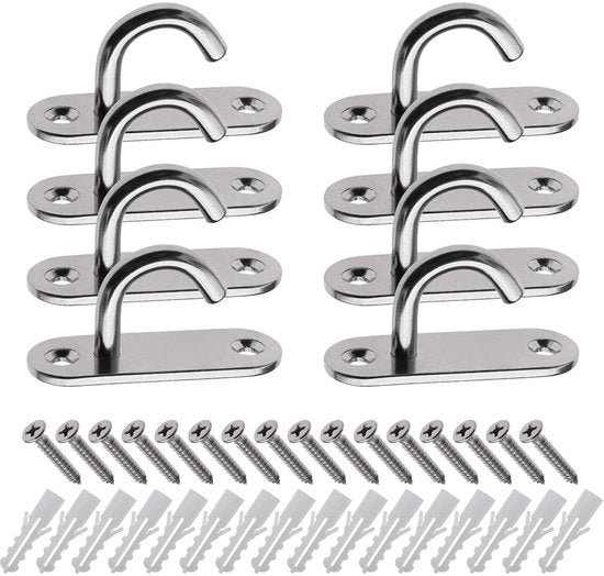 Hanger per soffitto in acciaio inossidabile 304 - base ovale - autofixante - inclusi viti e gommini di fissaggio - capacità di carico 6 mm - orefice per soffitto
