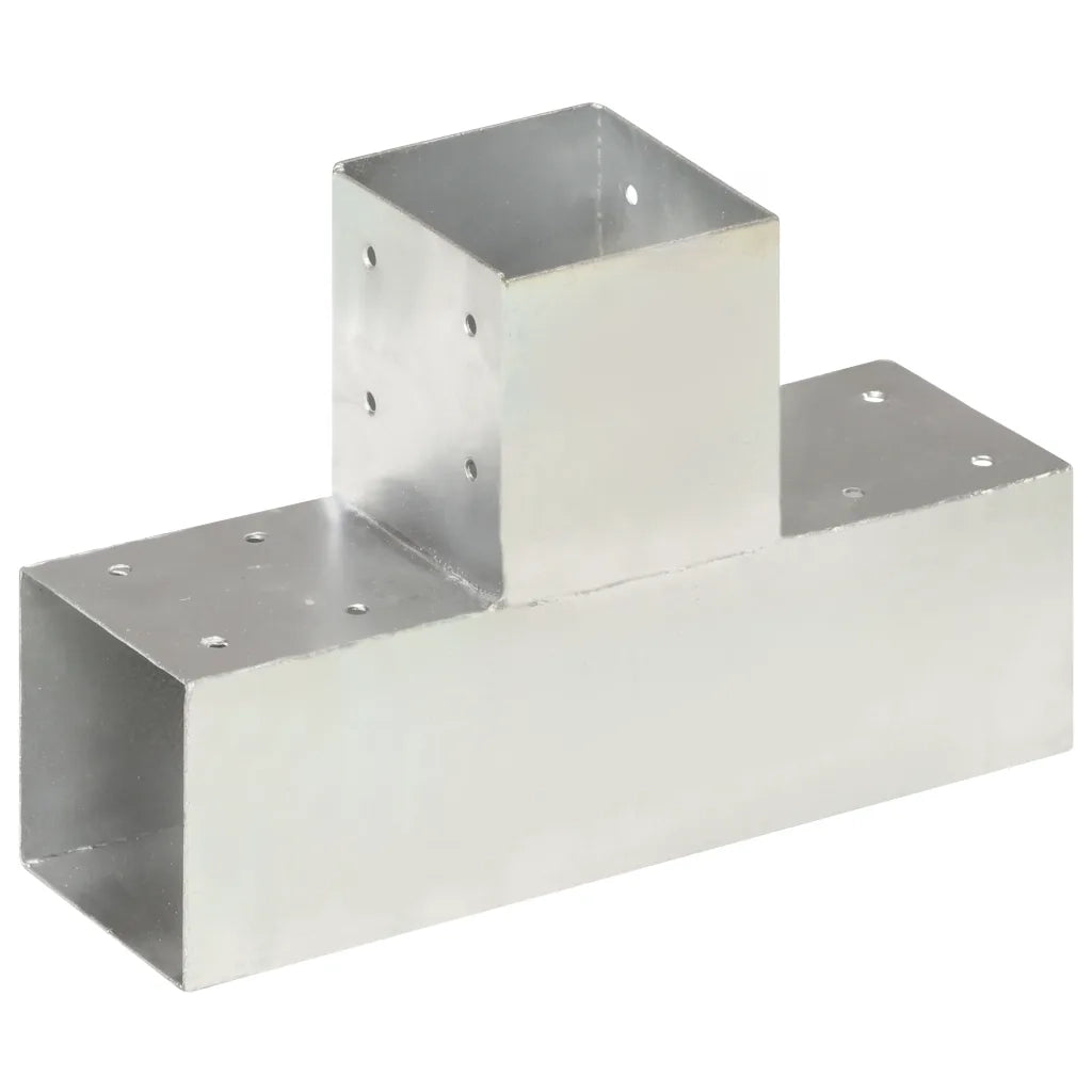 Connettori per Pali a Forma di T 4 pz Metallo Zincato 91x91 mm 145472