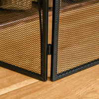 Parascintille con Antine 126x2x76 cm Pieghevole a 3 Pannelli in Metallo Nero