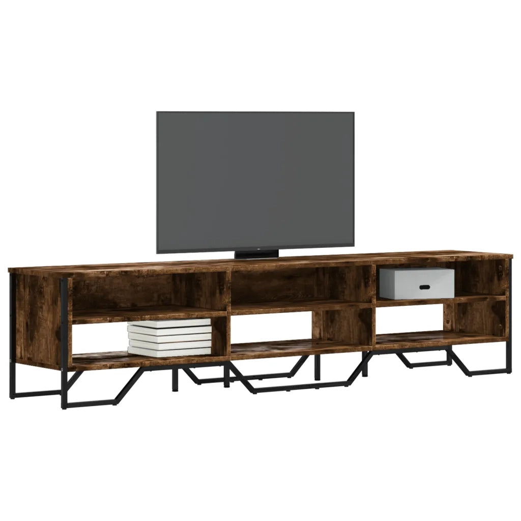 Mobile Porta TV Rovere Fumo 180x34x41 cm in Legno Multistrato 848576