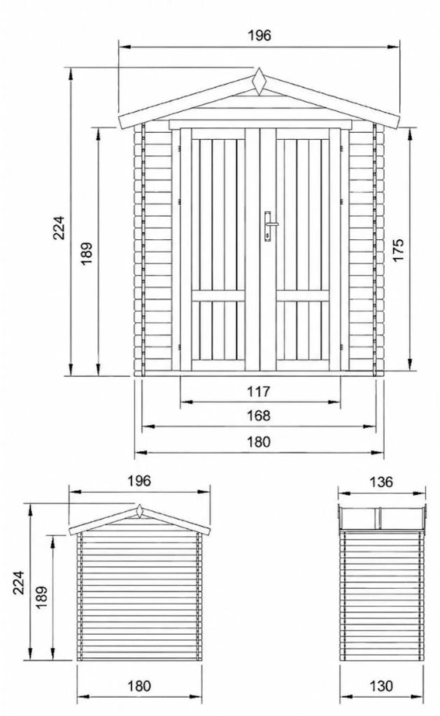 Casetta da Giardino in Legno 1,98 m² TIMBELA M367F1+M367G