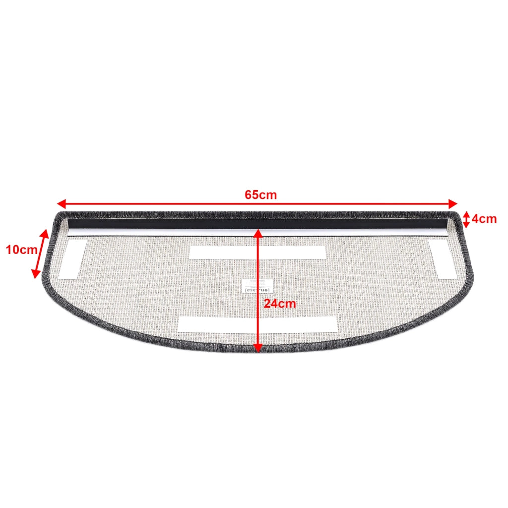 Set di 15 gradini antiscivolo semicircolari 65 x 24 cm con bordo grigio scuro 03_0007613