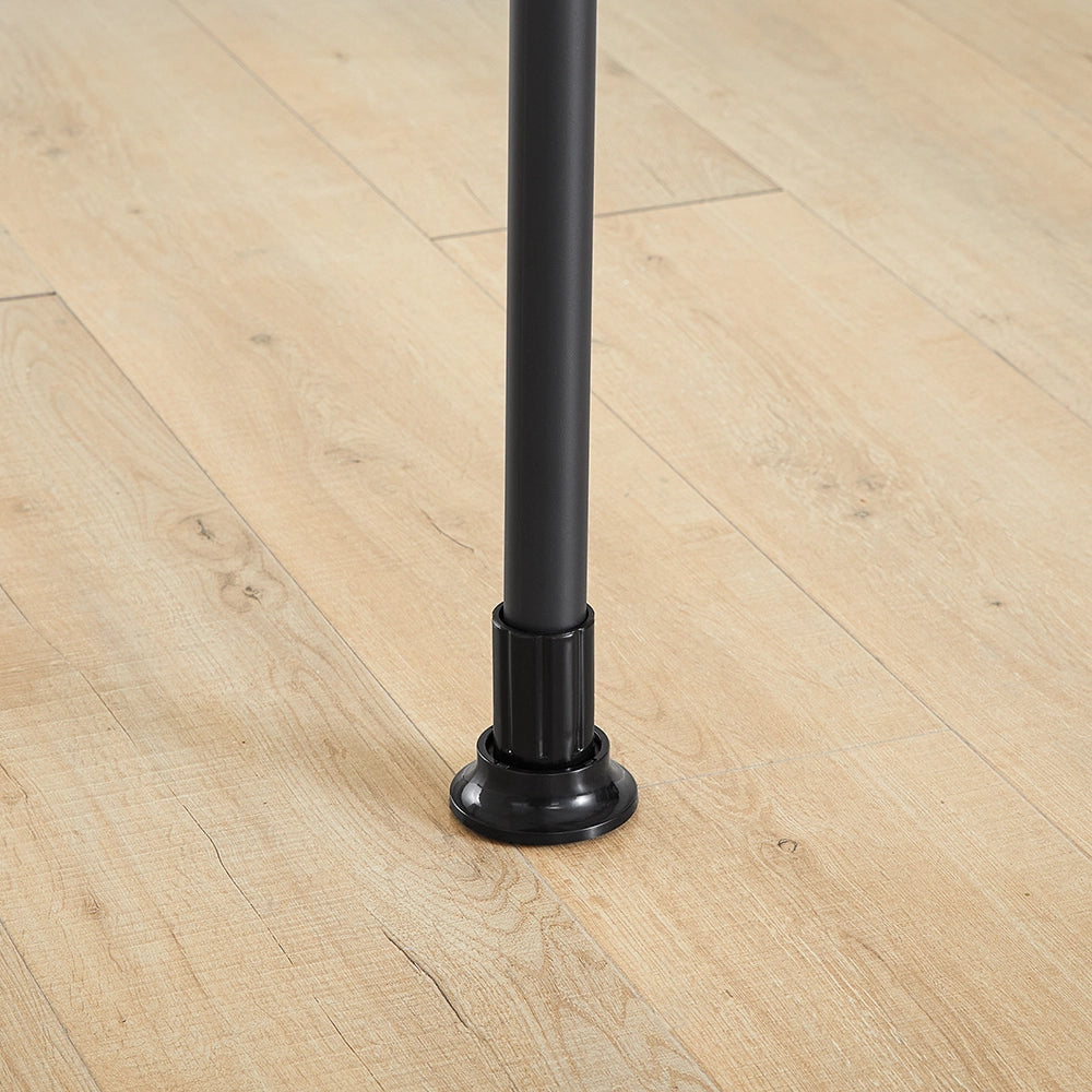 SoBuy KLS03-II-SCH Telescopic Appendiabiti da Terra, Robusto Stand Appendiabiti con Aste, Armadio Aperto Regolabile per Camera da Letto, Porta Abiti Nero
