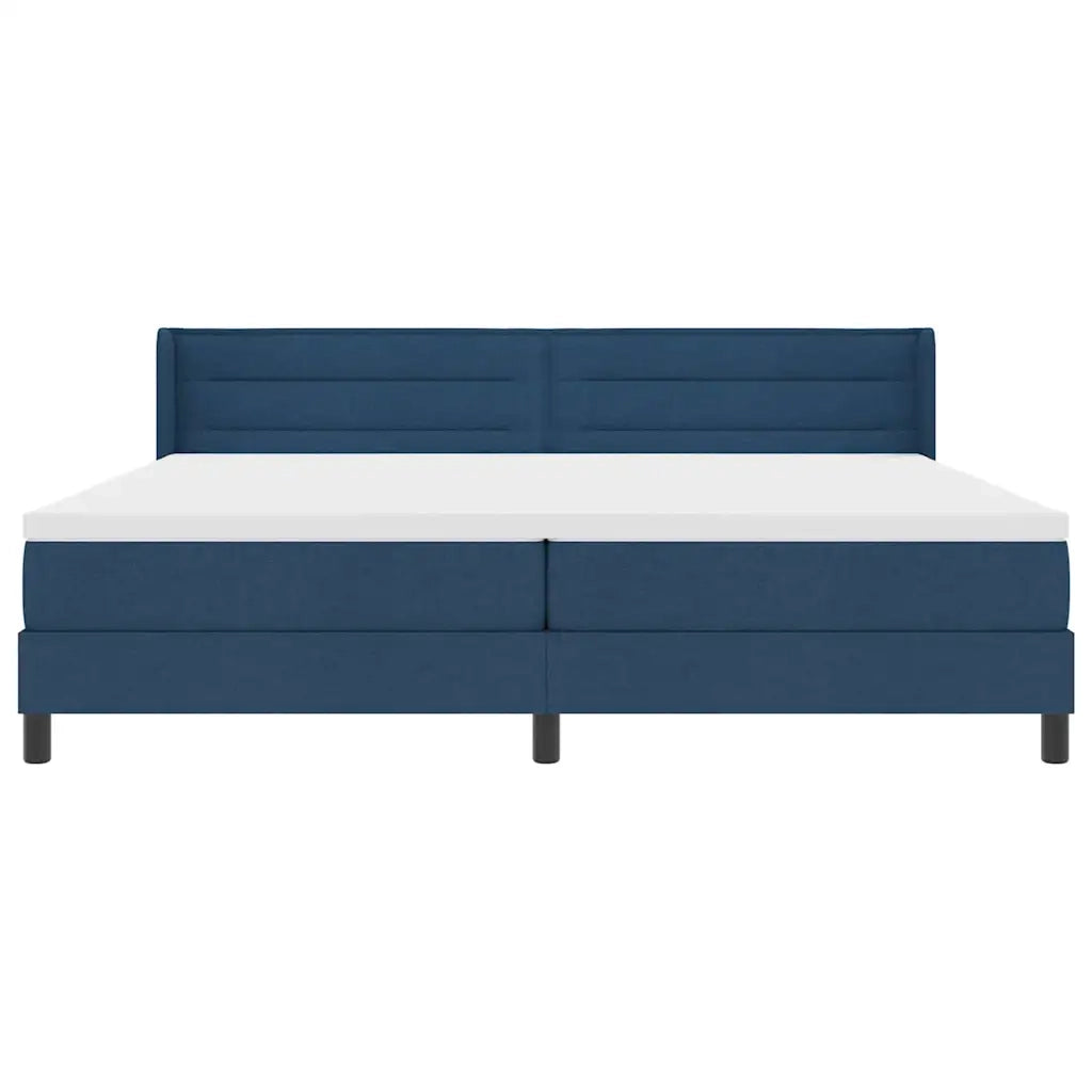 Letto a molle con testiera Blu 200 x 200 cm Tessuto 3341068