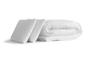 Pacchetto letto completo - Materasso 140x200cm + Box spring con doghe (kit) + 2 cuscini + Piumino - Actilatex Tech