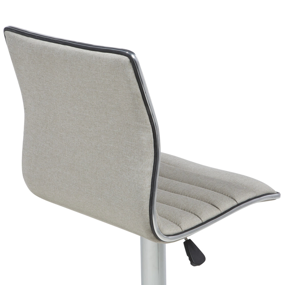 Set di 2 sedie da bar in tessuto beige sedile in tessuto argento altezza del bancone girevole e regolabile in altezza