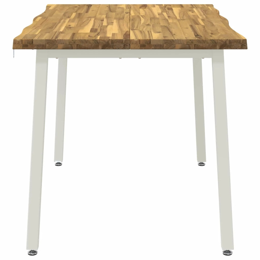90 x 55 x 75 cm Legno di Acacia Massello Bianco Rettangolare 937473