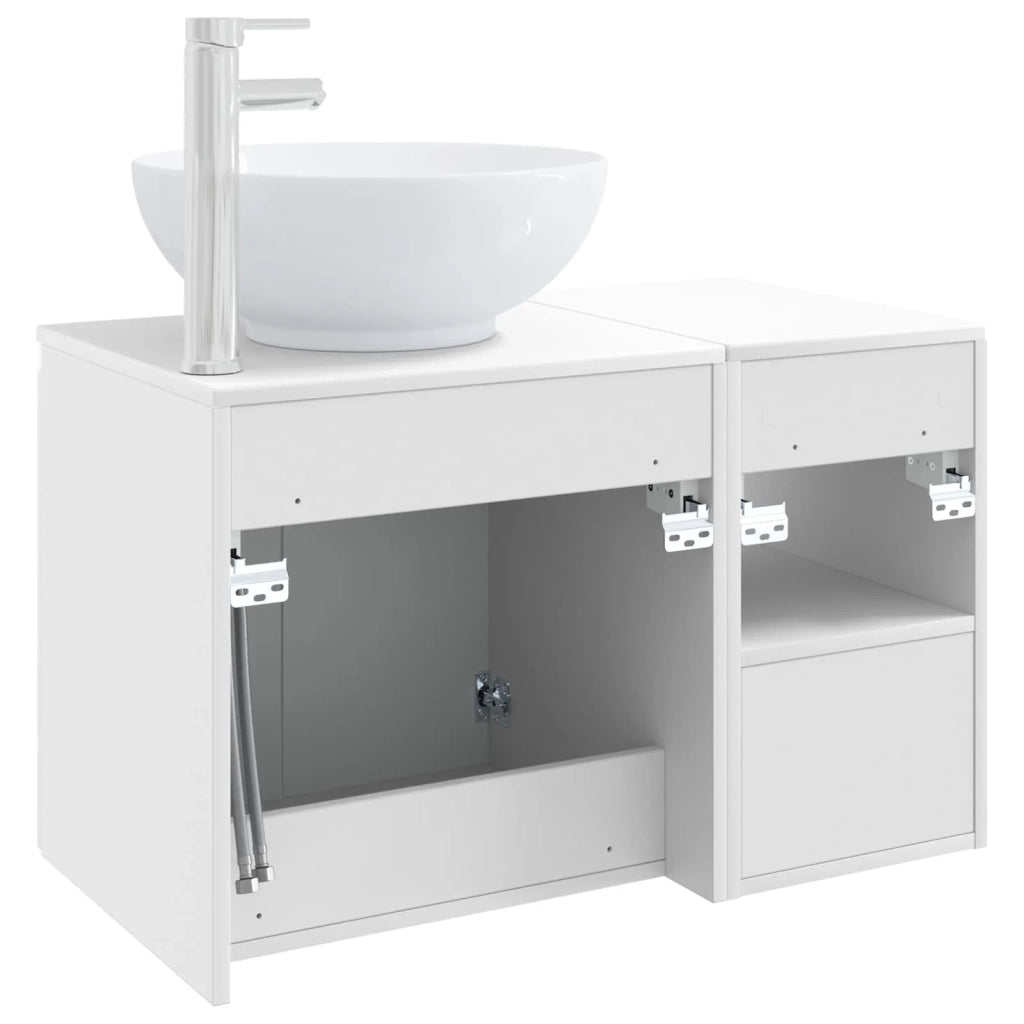 Set di mobili per il bagno 2 pz Bianco Legno ingegnerizzato 3404084