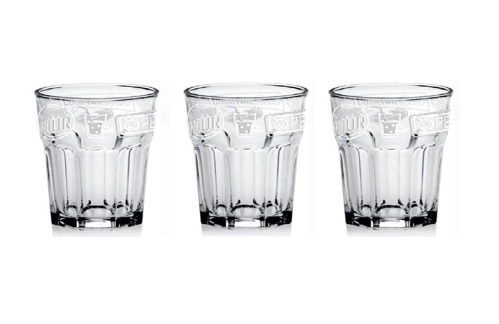 Set 3 Bicchieri da Cocktail in Vetro Medina Neon 269 cc Cerve