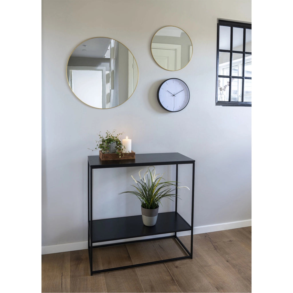 Tavolo Consolle Vita, Nero, Metallo, 36x80x80 cm