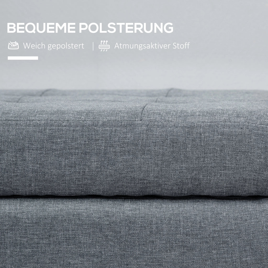 PANCA IMBOTTITA Contenitore 125x49x41,5 cm Grigio Poliestere